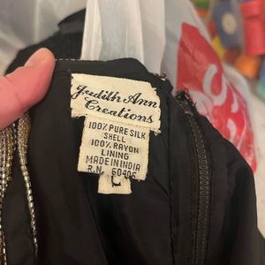 Black beaded cocktail dress